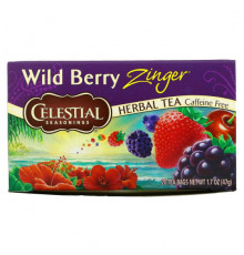 Травяные сборы и чаи Celestial Seasonings, Травяной чай, Без кофеина, Лесная ягода Зингер, 20 чайных пакетиков, 1,7 унции (47 г)