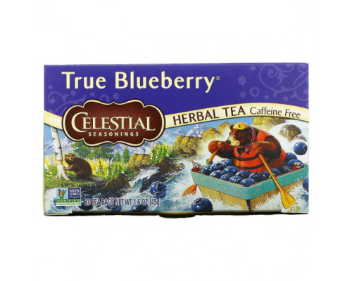Травяные сборы и чаи Celestial Seasonings, Травяной чай, без кофеина, Черника, 20 пакетиков, 1,6 унции (45 г) Травяные сборы и чаи Celestial Seasonings, Травяной чай, без кофеина, Черника, 20 пакетиков, 1,6 унции (45 г)