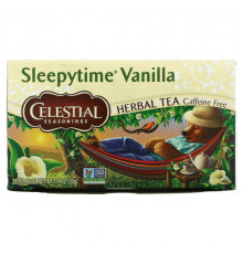 Травяные сборы и чаи Celestial Seasonings, Травяной чай, Sleepytime Vanilla, без кофеина, 20 пакетиков, 1,0 унции (29 г)
