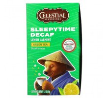 Травяные сборы и чаи Celestial Seasonings, Sleepytime, зеленый чай, со вкусом лимона и жасмина, без кофеина, 20 чайных пакетиков, 31 г (1,1 унции)