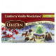 Травяные сборы и чаи Celestial Seasonings, травяной чай к празднику, клюква и ваниль, без кофеина, 18 чайных пакетиков, 38 г (1,3 унции)