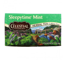 Травяные сборы и чаи Celestial Seasonings, травяной чай, убаюкивающая мята, без кофеина, 20 чайных пакетиков, 29 г (1,0 унции)