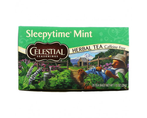 Травяные сборы и чаи Celestial Seasonings, травяной чай, убаюкивающая мята, без кофеина, 20 чайных пакетиков, 29 г (1,0 унции) Травяные сборы и чаи Celestial Seasonings, травяной чай, убаюкивающая мята, без кофеина, 20 чайных пакетиков, 29 г (1,0 унции)