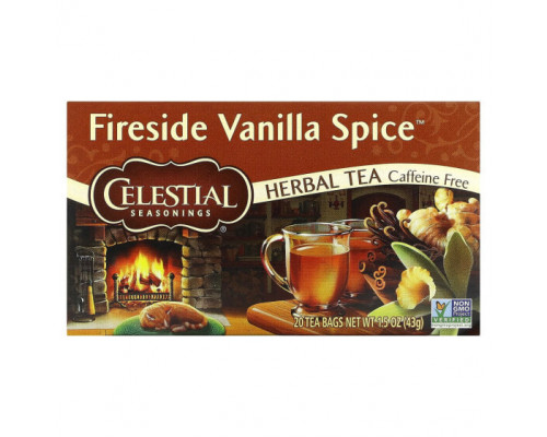Травяные сборы и чаи Celestial Seasonings, травяной чай, со вкусом ванили, без кофеина, 20 чайных пакетиков по 43 г (1,5 унции) Травяные сборы и чаи Celestial Seasonings, травяной чай, со вкусом ванили, без кофеина, 20 чайных пакетиков по 43 г (1,5 унции)