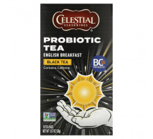 Травяные сборы и чаи Celestial Seasonings, пробиотический черный чай, английский завтрак, 16 чайных пакетиков по 30 г (1,07 унции)