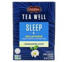 Травяные сборы и чаи Celestial Seasonings, Sleep, мелатонин, ромашка и мята, без кофеина, 12 чайных пакетиков, 1,2 г (0,04 унции)