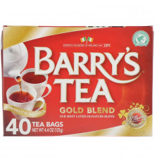 Barry's Tea,Смесь Черных чаев в пакетике Золотая смесь, освежает и тонизирует, 40 чайных пакетиков