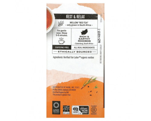 Травяные сборы и чаи Numi Tea, Organic Herbal Teasan, ройбуш, без кофеина, 18 чайных пакетиков, 43,2 г (1,52 унции) Травяные сборы и чаи Numi Tea, Organic Herbal Teasan, ройбуш, без кофеина, 18 чайных пакетиков, 43,2 г (1,52 унции)