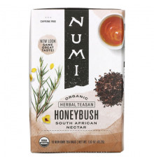 Травяные сборы и чаи Numi Tea, Organic Herbal Teasan, Honeybush, без кофеина, 18 чайных пакетиков, 43,2 г (1,52 унции)