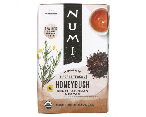 Травяные сборы и чаи Numi Tea, Organic Herbal Teasan, Honeybush, без кофеина, 18 чайных пакетиков, 43,2 г (1,52 унции) Травяные сборы и чаи Numi Tea, Organic Herbal Teasan, Honeybush, без кофеина, 18 чайных пакетиков, 43,2 г (1,52 унции)