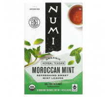 Травяные сборы и чаи Numi Tea, Organic Herbal Teasan, марокканская мята, без кофеина, 18 чайных пакетиков, 39,6 г (1,40 унции)