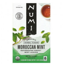 Травяные сборы и чаи Numi Tea, Organic Herbal Teasan, марокканская мята, без кофеина, 18 чайных пакетиков, 39,6 г (1,40 унции)
