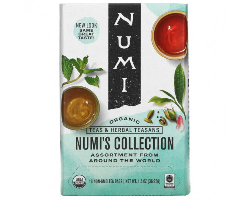 Травяные сборы и чаи Numi Tea, Органический чаи, чаи и травяные сборы, коллекция Numi, 16 чайных пакетиков без ГМО, 1,26 унц. (34,7 г) Травяные сборы и чаи Numi Tea, Органический чаи, чаи и травяные сборы, коллекция Numi, 16 чайных пакетиков без ГМО, 1,26 унц. (34,7 г)