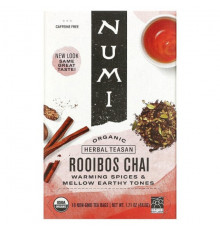 Травяные сборы и чаи Numi Tea, Organic Herbal Teasan, чай ройбуш, без кофеина, 18 чайных пакетиков, 48,6 г (1,71 унции)