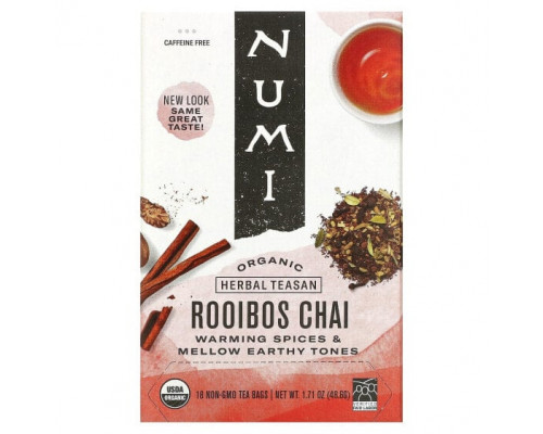 Травяные сборы и чаи Numi Tea, Organic Herbal Teasan, чай ройбуш, без кофеина, 18 чайных пакетиков, 48,6 г (1,71 унции) Травяные сборы и чаи Numi Tea, Organic Herbal Teasan, чай ройбуш, без кофеина, 18 чайных пакетиков, 48,6 г (1,71 унции)