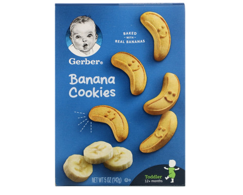 Gerber, Banana Cookies, 12+ Months, 5 oz (142 g) Gerber, Banana Cookies, 12+ Months, 5 oz (142 g)