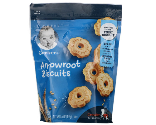 Gerber, Arrowroot Biscuits, Crawler, 10+ Months, 5.5 oz (155 g) Gerber, Arrowroot Biscuits, Crawler, 10+ Months, 5.5 oz (155 g)