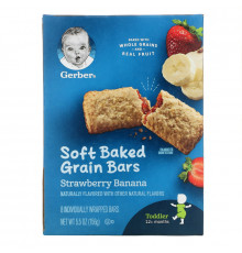 Gerber, Cereal Bars, Strawberry Banana, Toddler, 8 Bars, 5.5 oz (156 g)