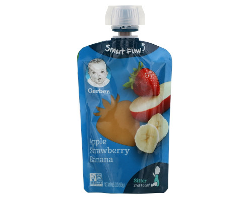 Gerber, Smart Flow, Apple, Strawberry, Banana, 3.5 oz (99 g) Gerber, Smart Flow, Apple, Strawberry, Banana, 3.5 oz (99 g)