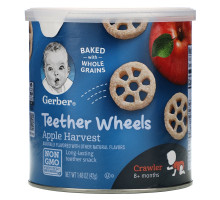 Gerber, Teether Wheels, Crawler 8+Months, Apple Harvest, 1.48 oz (42 g)