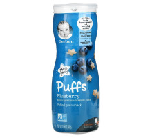Gerber, Puffs, Cereal Snack, Crawler, 8+ Months, Blueberry, 1.48 oz (42 g)