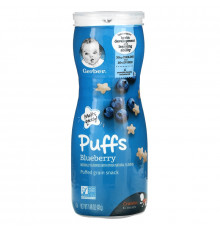 Gerber, Puffs, Cereal Snack, Crawler, 8+ Months, Blueberry, 1.48 oz (42 g)