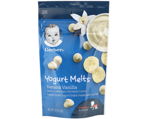 Gerber, Yogurt Melts, Banana Vanilla, 1 oz (28 g) Gerber, Yogurt Melts, Banana Vanilla, 1 oz (28 g)