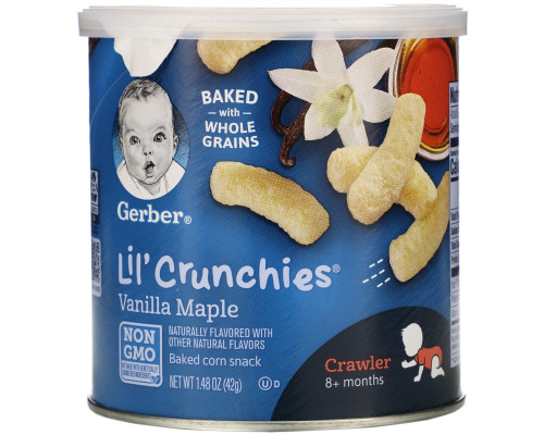 Gerber, Lil' Crunchies, 8+ Months, Vanilla Maple, 1.48 oz (42 g) Gerber, Lil' Crunchies, 8+ Months, Vanilla Maple, 1.48 oz (42 g)