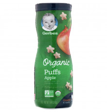 Gerber, Снэки органического происхождения, Яблоко, 1,48 унции (42 г)