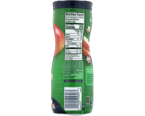 Gerber, Снэки органического происхождения, Яблоко, 1,48 унции (42 г) Gerber, Снэки органического происхождения, Яблоко, 1,48 унции (42 г)