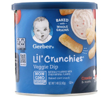 Gerber, Graduates, Lil' Crunchies, Veggie Dip, для детей, которые уже могут ползать, 1.48 унции (42 g)