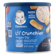 Gerber, Graduates, Lil' Crunchies, Veggie Dip, для детей, которые уже могут ползать, 1.48 унции (42 g)