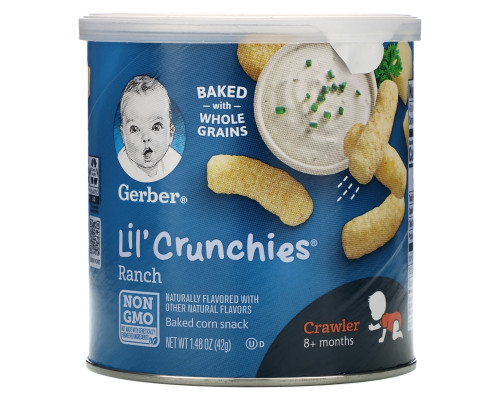 Gerber, Lil' Crunchies, Ranch, Crawler, 1.48 oz (42 g) Gerber, Lil' Crunchies, Ranch, Crawler, 1.48 oz (42 g)