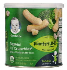 Gerber, Organic Lil' Crunchies, 12+ Months, White Cheddar Broccoli, 1.59 oz (45 g)