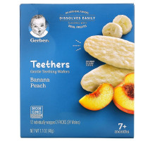 Gerber, Gentle Teething Wafers, 7+ Months, Banana Peach, 24 Wafers, 1.7 oz (48 g)