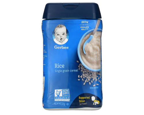 Gerber, Рисовая каша, однозерновая, 8 унций (227 г) Gerber, Рисовая каша, однозерновая, 8 унций (227 г)