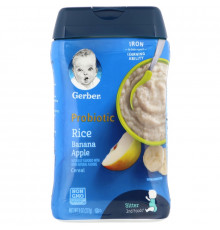 Gerber, Probiotic Rice Cereal, Sitter, Banana Apple, 8 oz (227 g)