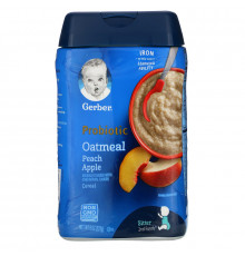 Gerber, Probiotic Oatmeal Cereal, Peach Apple, 8 oz (227 g)