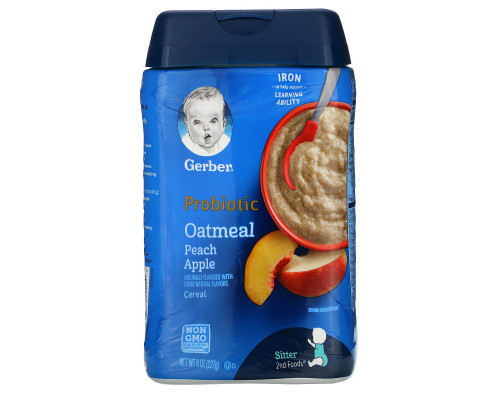 Gerber, Probiotic Oatmeal Cereal, Peach Apple, 8 oz (227 g) Gerber, Probiotic Oatmeal Cereal, Peach Apple, 8 oz (227 g)