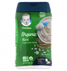Gerber, Organic, Rice Cereal, Supported Sitter, 8 oz (227 g)