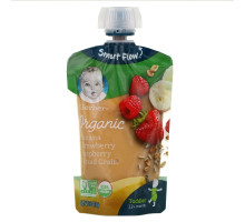Gerber, 2-ая еда, органическое, детское питание, фрукты и зерна, банан, красные ягоды, гранола, 99 г (3,5 унции)