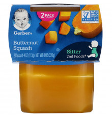 Gerber, Butternut Squash, 2 Packs, 4 oz (113 g) Each