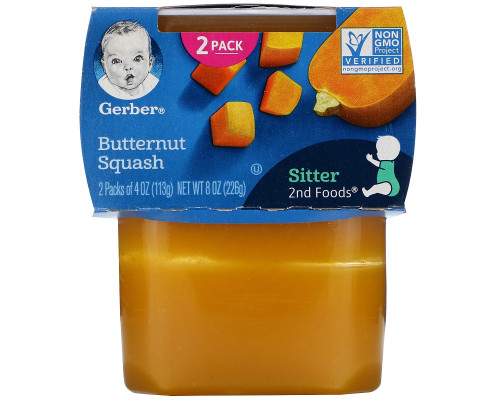 Gerber, Butternut Squash, 2 Packs, 4 oz (113 g) Each Gerber, Butternut Squash, 2 Packs, 4 oz (113 g) Each