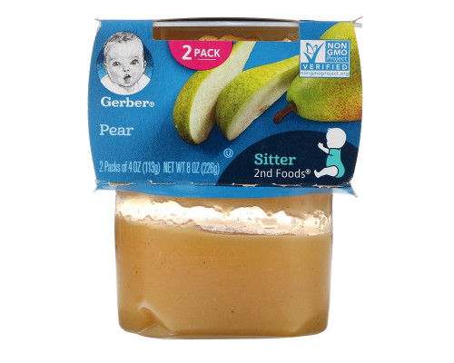 Gerber, 2nd Foods, Pear, 2 Pack, 4 oz (113 g) Each Gerber, 2nd Foods, Pear, 2 Pack, 4 oz (113 g) Each