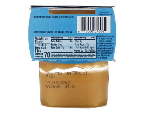 Gerber, 2nd Foods, Pear, 2 Pack, 4 oz (113 g) Each Gerber, 2nd Foods, Pear, 2 Pack, 4 oz (113 g) Each