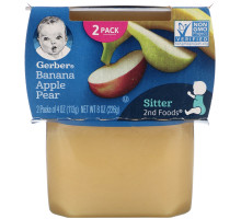 Gerber, Banana, Apple, Pear, 2 Packs, 4 oz (113 g) Each