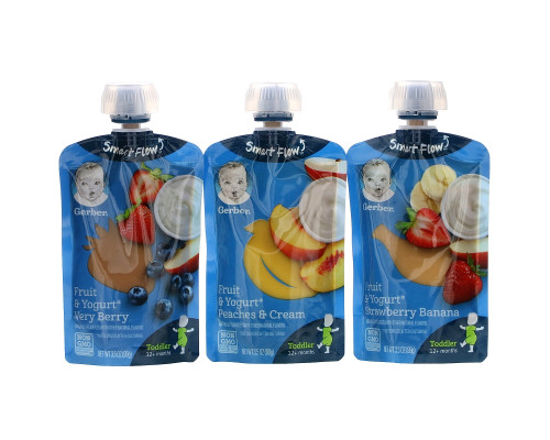 Gerber, Variety Pack, 12+ Months, Fruit & Yogurt, 9 Pouches, 3.5 oz (99 g) Each Gerber, Variety Pack, 12+ Months, Fruit & Yogurt, 9 Pouches, 3.5 oz (99 g) Each