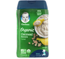 Gerber, Organic Oatmeal Cereal, Sitter, Banana , 8 oz (227 g)