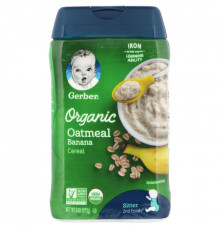 Gerber, Organic Oatmeal Cereal, Sitter, Banana , 8 oz (227 g)