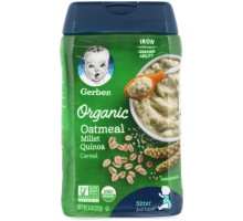 Gerber, Organic Oatmeal Cereal, Sitter, Millet Quinoa, 8 oz (227 g)